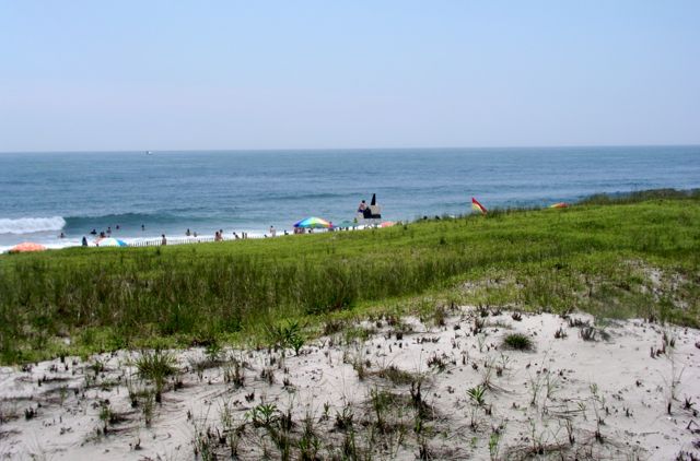 The beach from the balcony July 2009